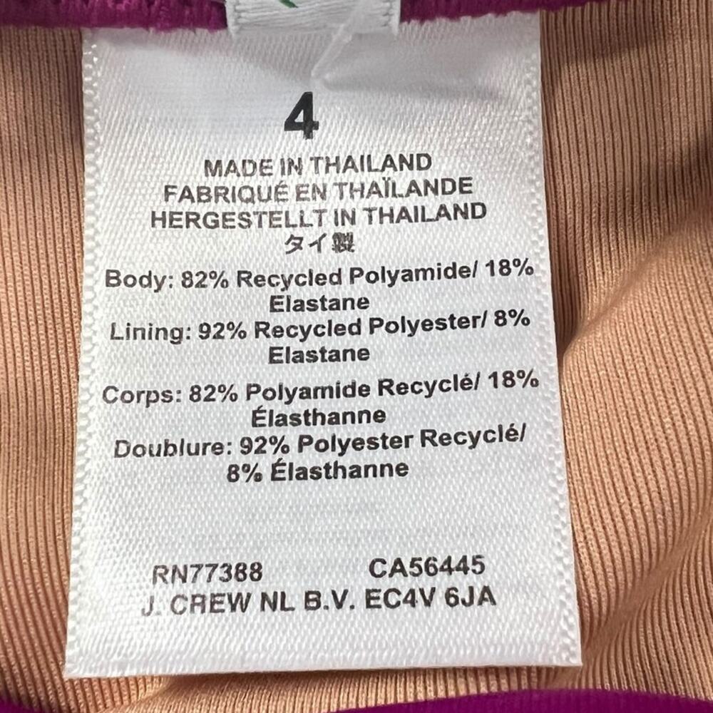 J.CREW Balconette French Inspired Purple One Piece Swim Suit SZ 4 - Picture 8 of 11